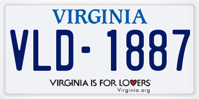 VA license plate VLD1887