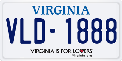 VA license plate VLD1888