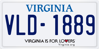 VA license plate VLD1889