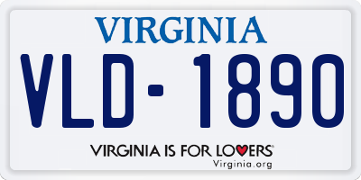 VA license plate VLD1890