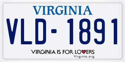 VA license plate VLD1891