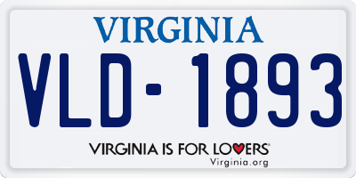 VA license plate VLD1893