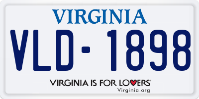 VA license plate VLD1898
