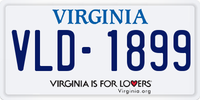 VA license plate VLD1899