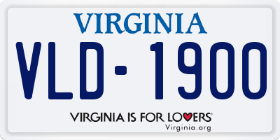 VA license plate VLD1900