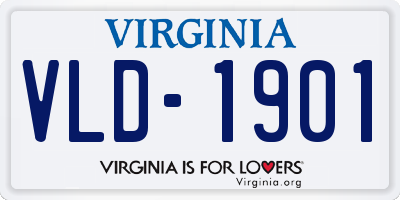 VA license plate VLD1901