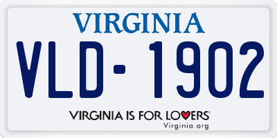 VA license plate VLD1902