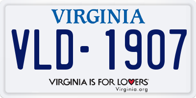 VA license plate VLD1907