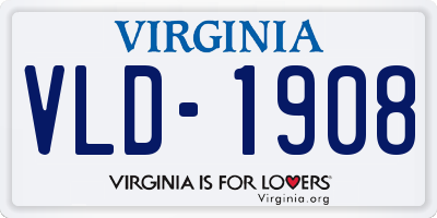 VA license plate VLD1908