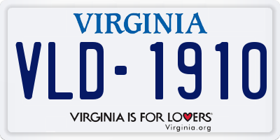 VA license plate VLD1910