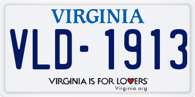 VA license plate VLD1913