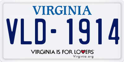 VA license plate VLD1914