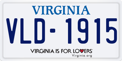 VA license plate VLD1915