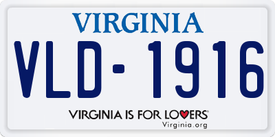 VA license plate VLD1916