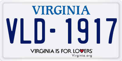 VA license plate VLD1917