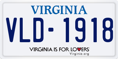 VA license plate VLD1918