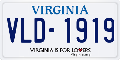 VA license plate VLD1919