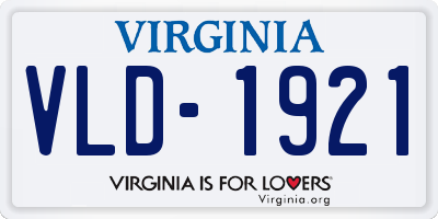 VA license plate VLD1921