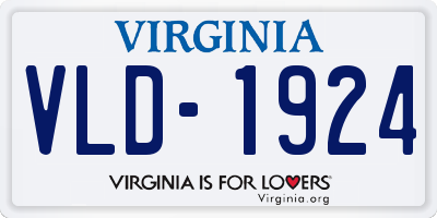 VA license plate VLD1924