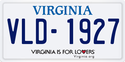 VA license plate VLD1927