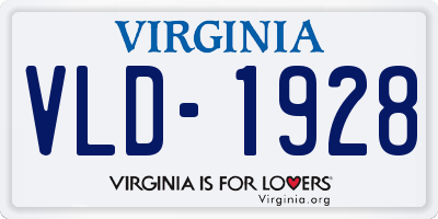 VA license plate VLD1928