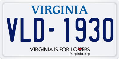 VA license plate VLD1930