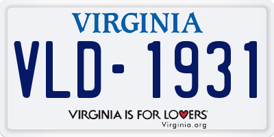 VA license plate VLD1931