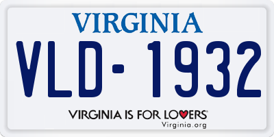 VA license plate VLD1932