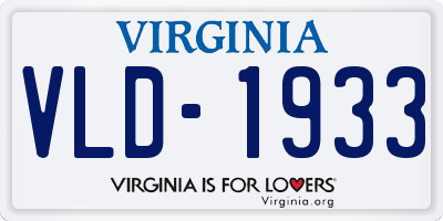 VA license plate VLD1933