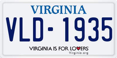 VA license plate VLD1935