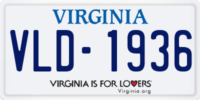 VA license plate VLD1936