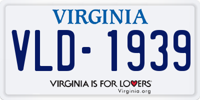 VA license plate VLD1939