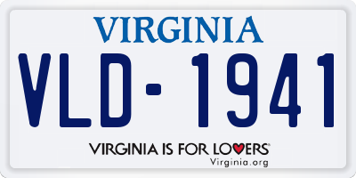 VA license plate VLD1941