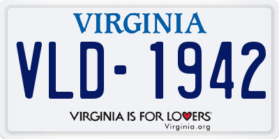 VA license plate VLD1942