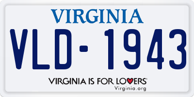 VA license plate VLD1943