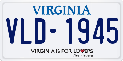 VA license plate VLD1945