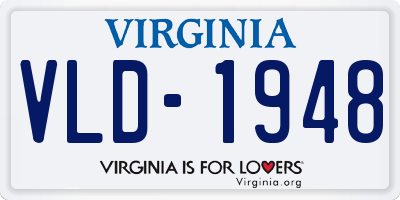VA license plate VLD1948