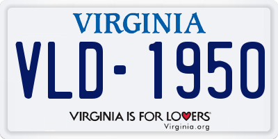 VA license plate VLD1950
