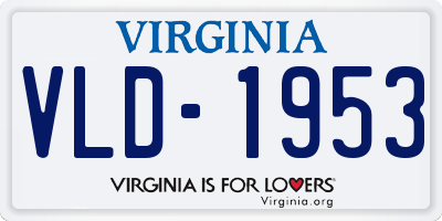 VA license plate VLD1953