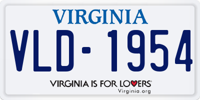 VA license plate VLD1954