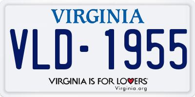 VA license plate VLD1955