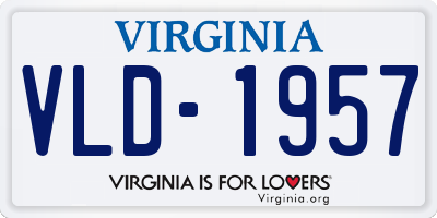 VA license plate VLD1957