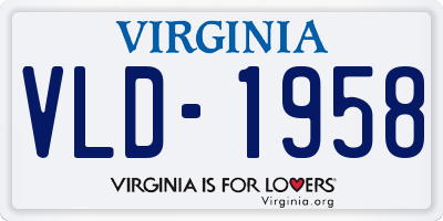 VA license plate VLD1958