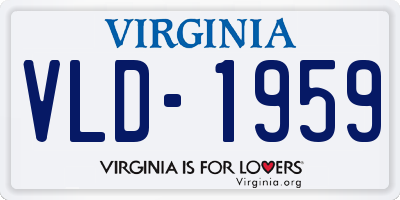 VA license plate VLD1959