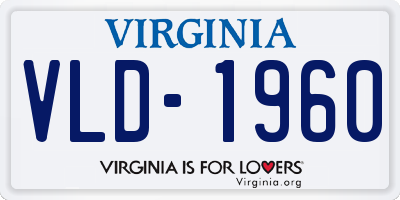VA license plate VLD1960