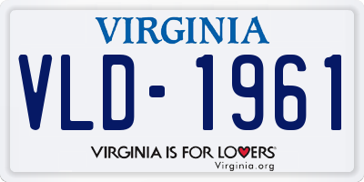 VA license plate VLD1961