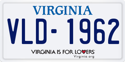VA license plate VLD1962