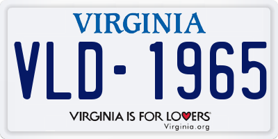VA license plate VLD1965