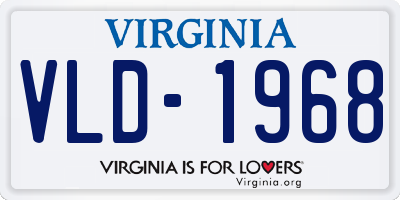 VA license plate VLD1968
