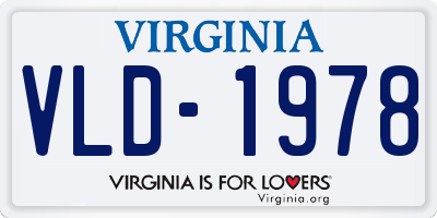 VA license plate VLD1978